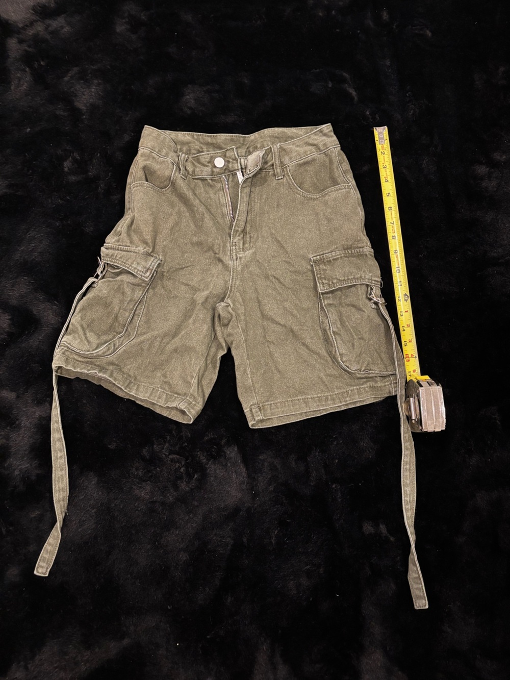 Olive Green Utility Cargo Mini Skirt
